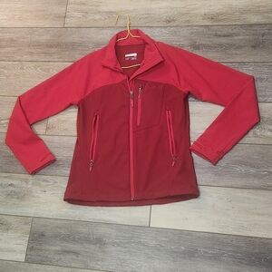 Marmot Red Soft Shell Zip Up Jacket Size Small